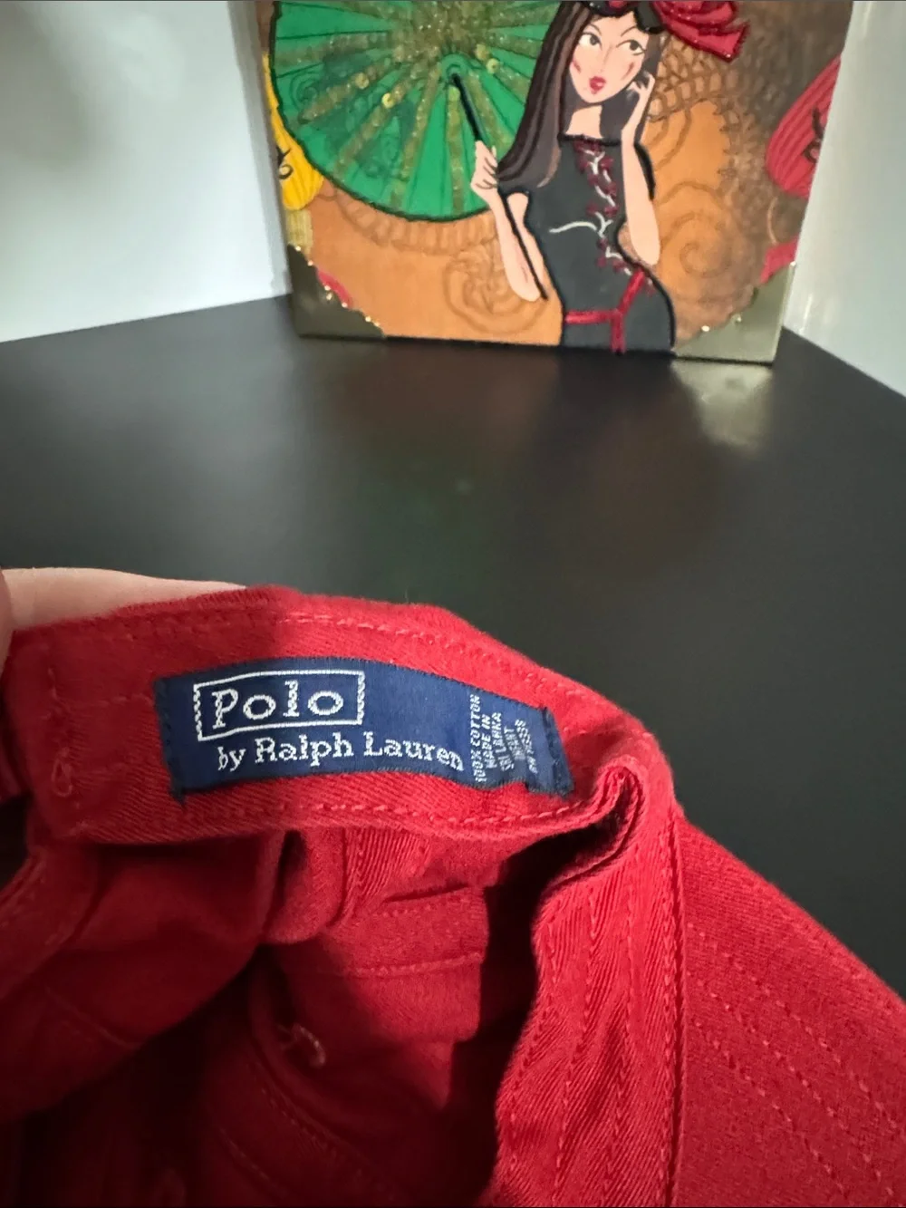 Ralph Lauren Red Baseball Cap with Navy Pony INFANT SIZE